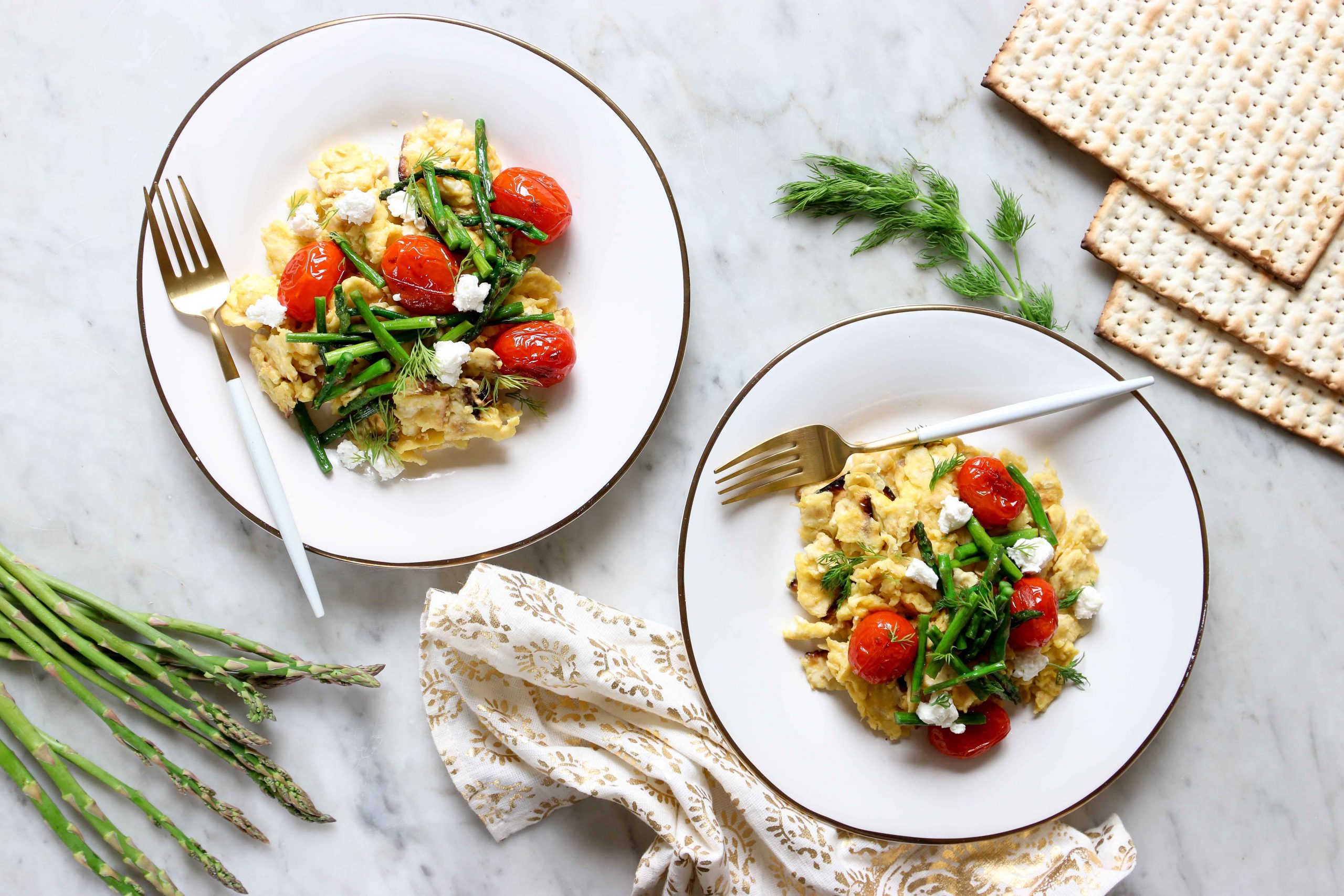 Asparagus Tomato Matzo Brei - Manischewitz